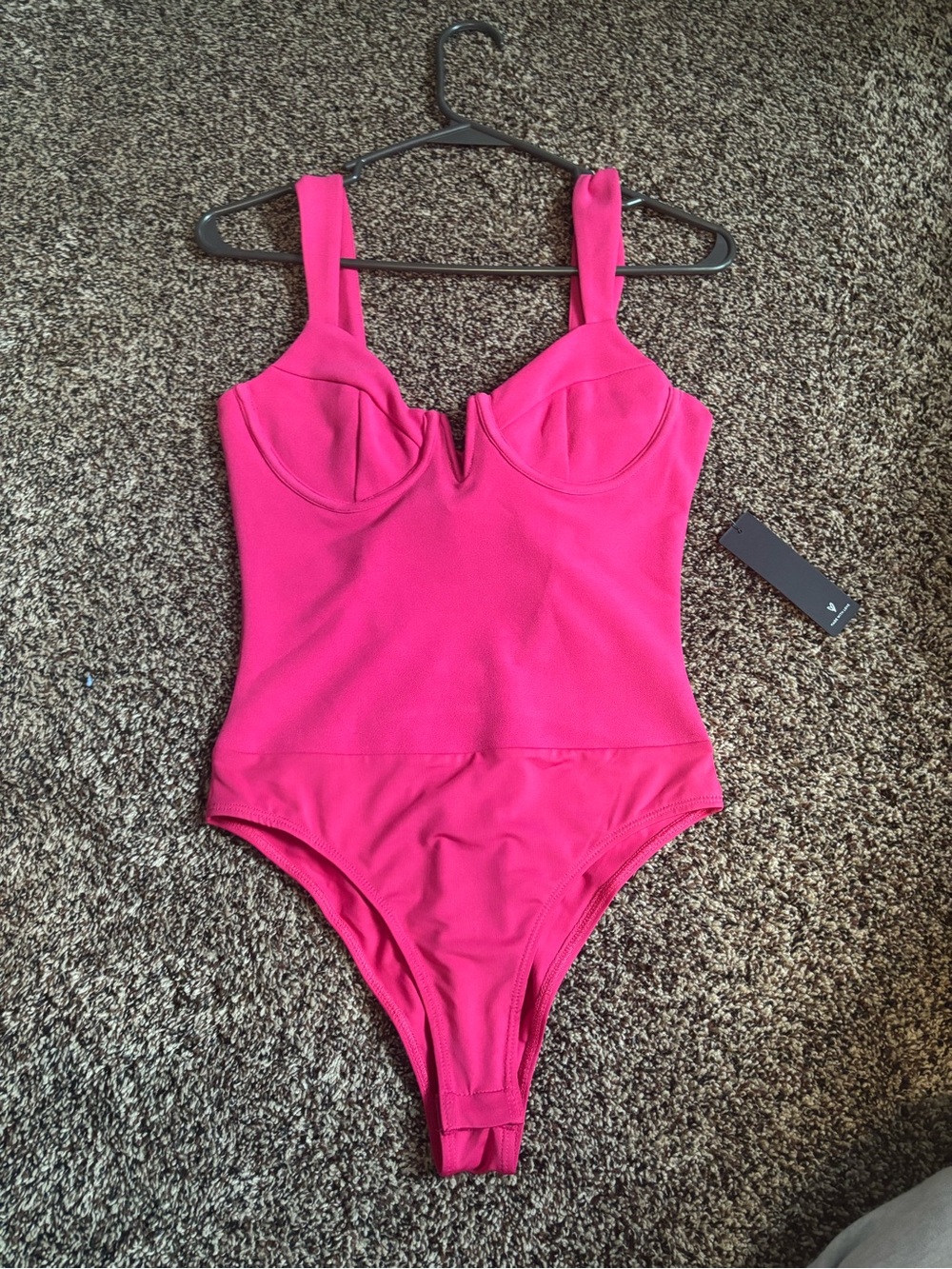 Lulu's Vibrant Hot Pink women’s bodysuit